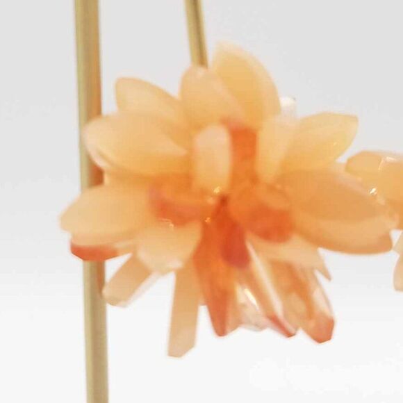 J Crew Coral Drop Resin Flower Earrings - Picture 7 of 9